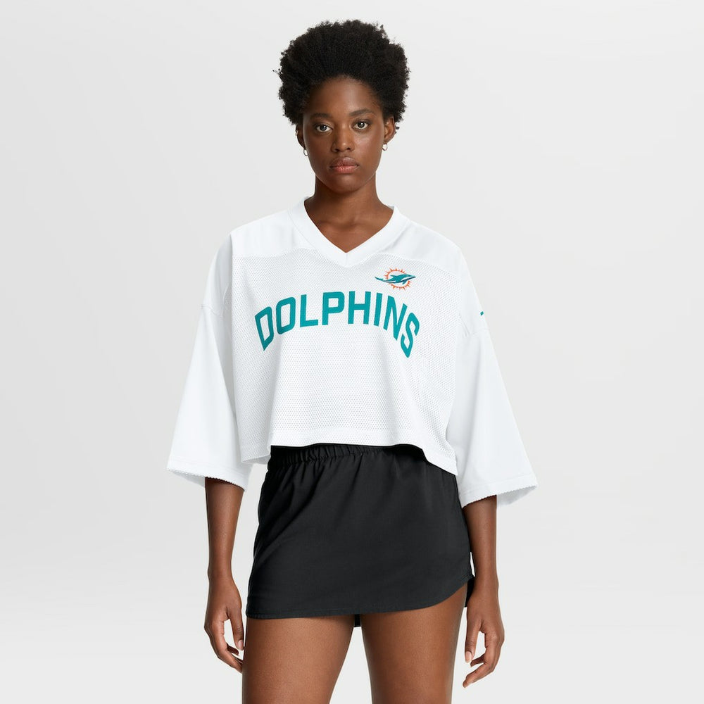 Miami Dolphins Women's Primetime Cropped Mesh Dri-FIT Fashion Jersey - White | Nike cheap