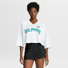 Miami Dolphins Women's Primetime Cropped Mesh Dri-FIT Fashion Jersey - White | Nike cheap