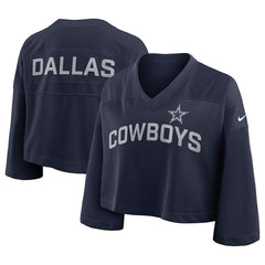 Dallas Cowboys Women's Primetime Cropped Mesh Dri-FIT Fashion Jersey - Navy | Nike online