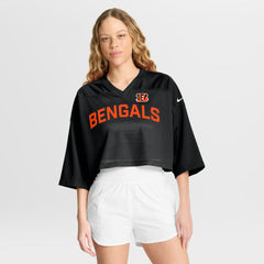 Cincinnati Bengals Women's Primetime Cropped Mesh Dri-FIT Fashion Jersey - Black | Nike discount