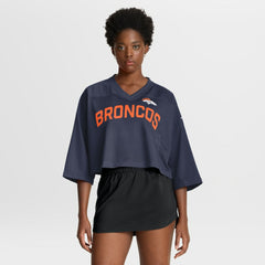 Denver Broncos Women's Primetime Cropped Mesh Dri-FIT Fashion Jersey - Navy | Nike on sale