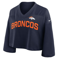 Denver Broncos Women's Primetime Cropped Mesh Dri-FIT Fashion Jersey - Navy | Nike on sale