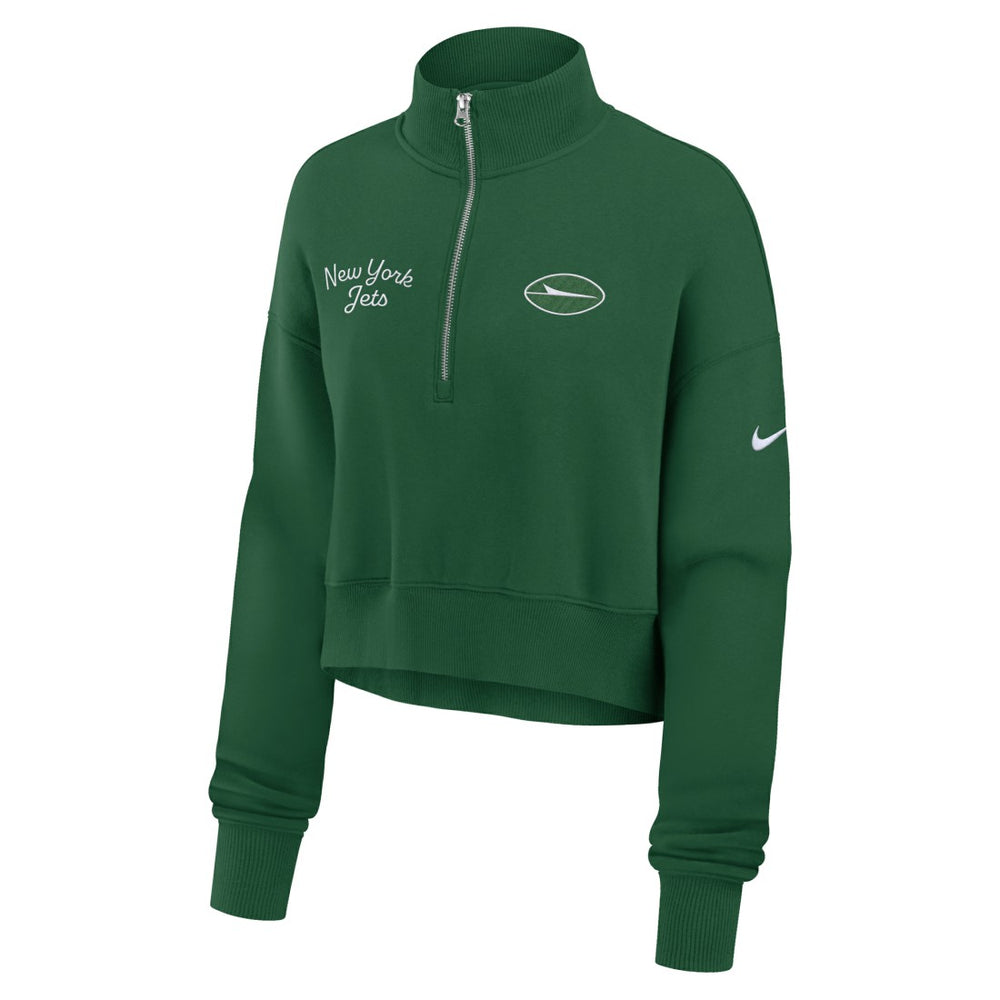 New York Jets Women's Primetime Phoenix Half-Zip Sweatshirt - Green | Nike on sale