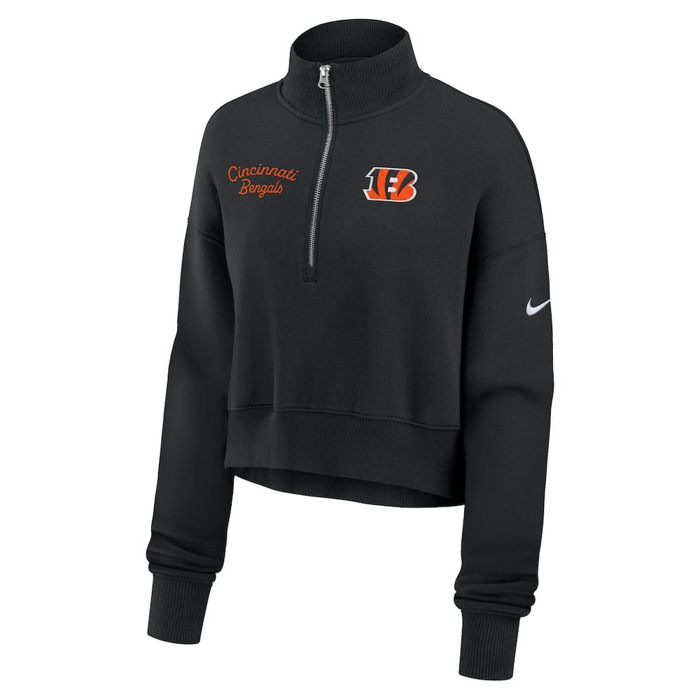 Cincinnati Bengals Women's Primetime Phoenix Half-Zip Sweatshirt - Black | Nike for sale