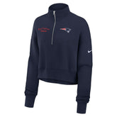 New England Patriots Women's Primetime Phoenix Half-Zip Sweatshirt - Navy | Nike on sale