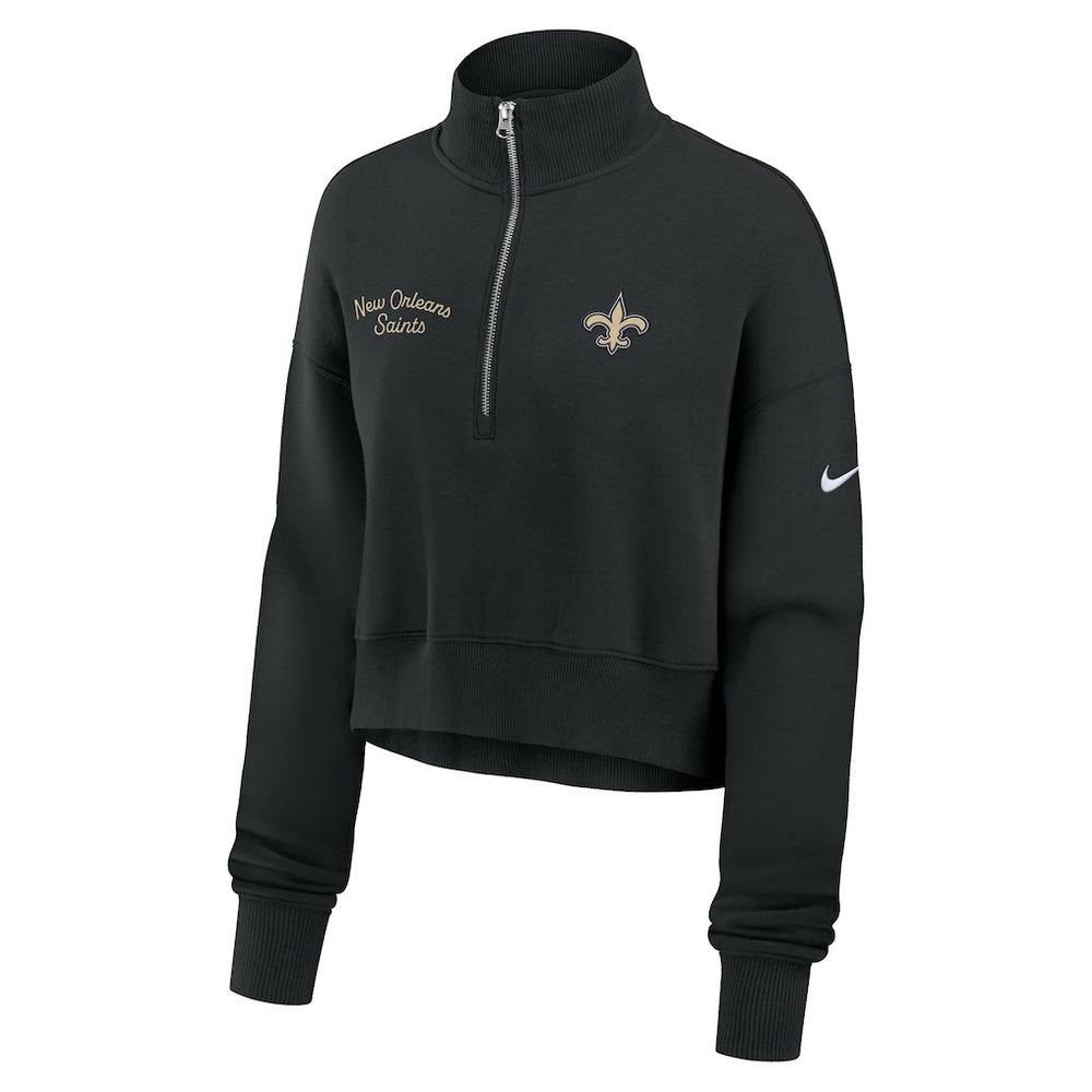 New Orleans Saints Women's Primetime Phoenix Half-Zip Sweatshirt - Black | Nike outlet