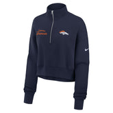 Denver Broncos Women's Primetime Phoenix Half-Zip Sweatshirt - Navy | Nike on sale
