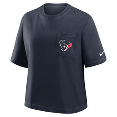 Houston Texans Women's Rewind Pocket Boxy T-Shirt - Navy | Nike on sale