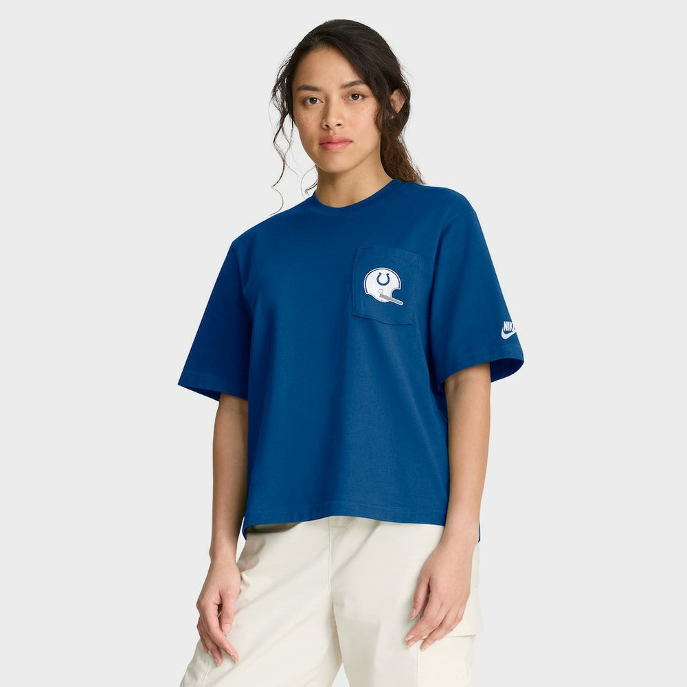 Indianapolis Colts Women's Rewind Pocket Boxy T-Shirt - Royal | Nike outlet