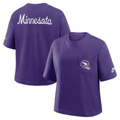 Minnesota Vikings Women's Rewind Pocket Boxy T-Shirt - Purple | Nike on sale