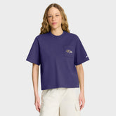 Baltimore Ravens Women's Rewind Pocket Boxy T-Shirt - Purple | Nike discount