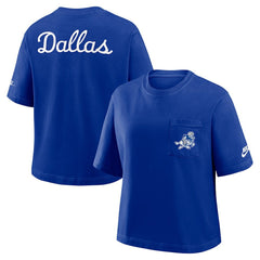 Dallas Cowboys Women's Rewind Pocket Boxy T-Shirt - Royal | Nike on sale
