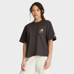 Cleveland Browns Women's Rewind Pocket Boxy T-Shirt - Brown | Nike for sale