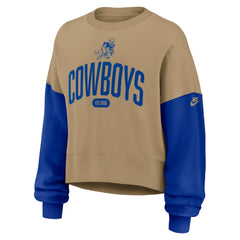 Dallas Cowboys Women's Oversized Rewind Pullover Sweatshirt - Tan | Nike on sale