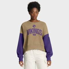 Minnesota Vikings Women's Oversized Rewind Pullover Sweatshirt - Tan | Nike online