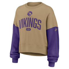 Minnesota Vikings Women's Oversized Rewind Pullover Sweatshirt - Tan | Nike online