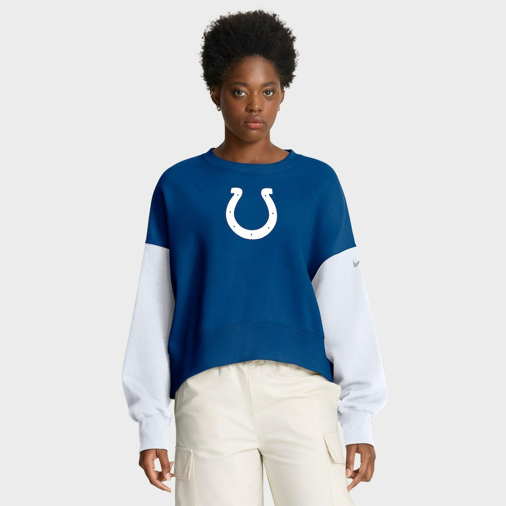 Indianapolis Colts Women's Oversized Color-Block Pullover Sweatshirt - Royal | Nike for sale