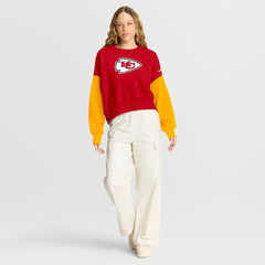 Kansas City Chiefs Women's Oversized Color-Block Pullover Sweatshirt - Red | Nike cheap