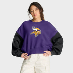 Minnesota Vikings Women's Oversized Color-Block Pullover Sweatshirt - Purple | Nike for sale
