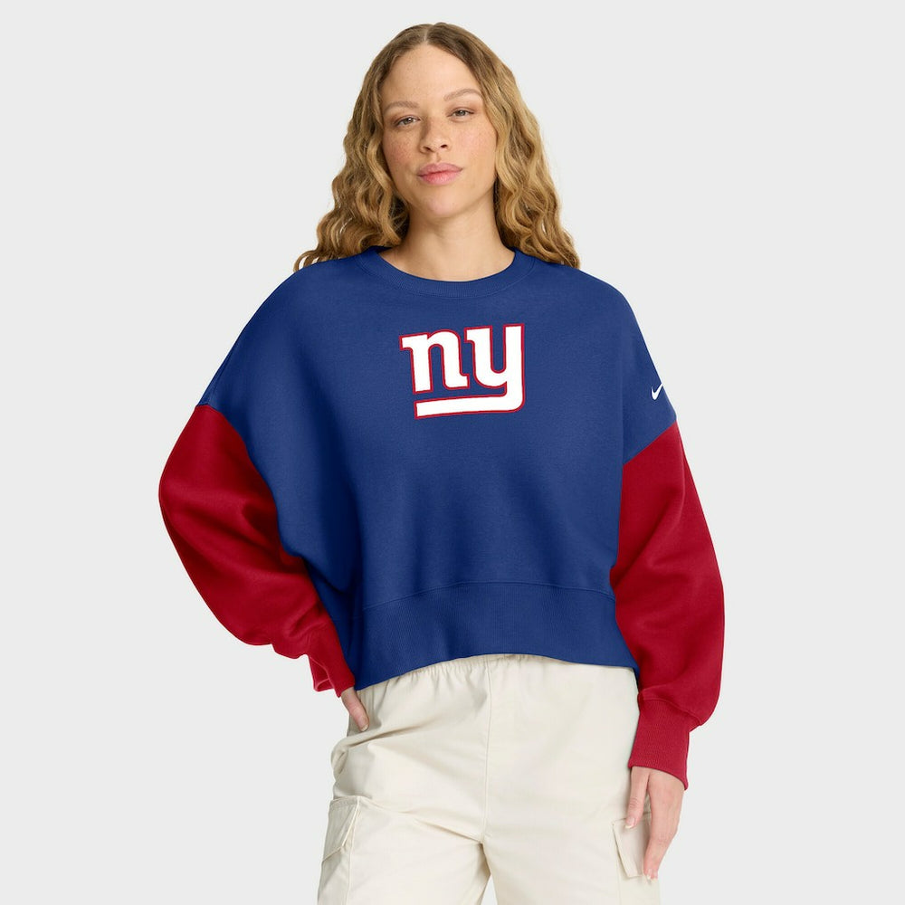 New York Giants Women's Oversized Color-Block Pullover Sweatshirt - Royal | Nike discount