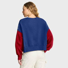 New York Giants Women's Oversized Color-Block Pullover Sweatshirt - Royal | Nike discount