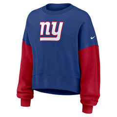 New York Giants Women's Oversized Color-Block Pullover Sweatshirt - Royal | Nike discount