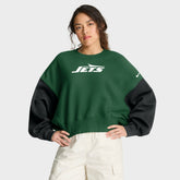 New York Jets Women's Oversized Color-Block Pullover Sweatshirt - Green | Nike for sale