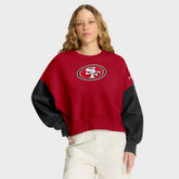 San Francisco 49ers Women's Oversized Color-Block Pullover Sweatshirt - Scarlet | Nike sale