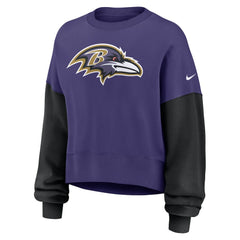 Baltimore Ravens Women's Oversized Color-Block Pullover Sweatshirt - Purple | Nike online