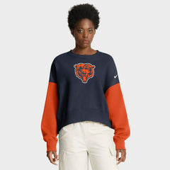 Chicago Bears Women's Oversized Color-Block Pullover Sweatshirt - Navy | Nike cheap