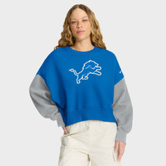 Detroit Lions Women's Oversized Color-Block Pullover Sweatshirt - Blue | Nike cheap