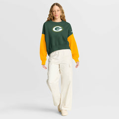 Green Bay Packers Women's Oversized Color-Block Pullover Sweatshirt - Green | Nike on sale