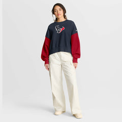 Houston Texans Women's Oversized Color-Block Pullover Sweatshirt - Navy | Nike online
