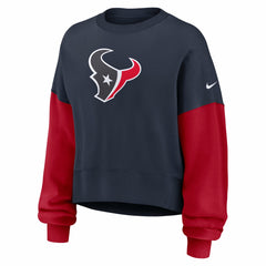 Houston Texans Women's Oversized Color-Block Pullover Sweatshirt - Navy | Nike online
