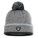 Las Vegas Raiders Motion Cuffed Knit Hat with Pom - Heather Gray for sale