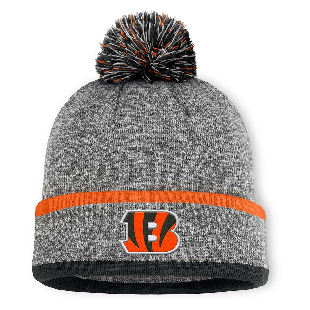 Cincinnati Bengals Motion Cuffed Knit Hat with Pom - Heather Gray cheap