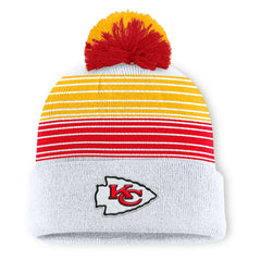 Kansas City Chiefs Ghost Cuffed Knit Hat with Pom - White for sale