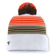 Cleveland Browns Ghost Cuffed Knit Hat with Pom - White on sale