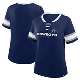 Dallas Cowboys Women's Redzone Draw Play Athena Lace-Up T-Shirt - Navy cheap