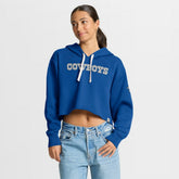 Dallas Cowboys Women's Oversized Hometown Heritage Cropped Hoodie - Royal discount