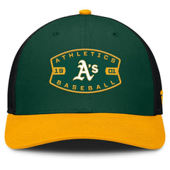 Athletics Cutoff Adjustable Trucker Hat - Green/Gold