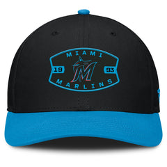 Miami Marlins Cutoff Adjustable Trucker Hat - Black/Blue