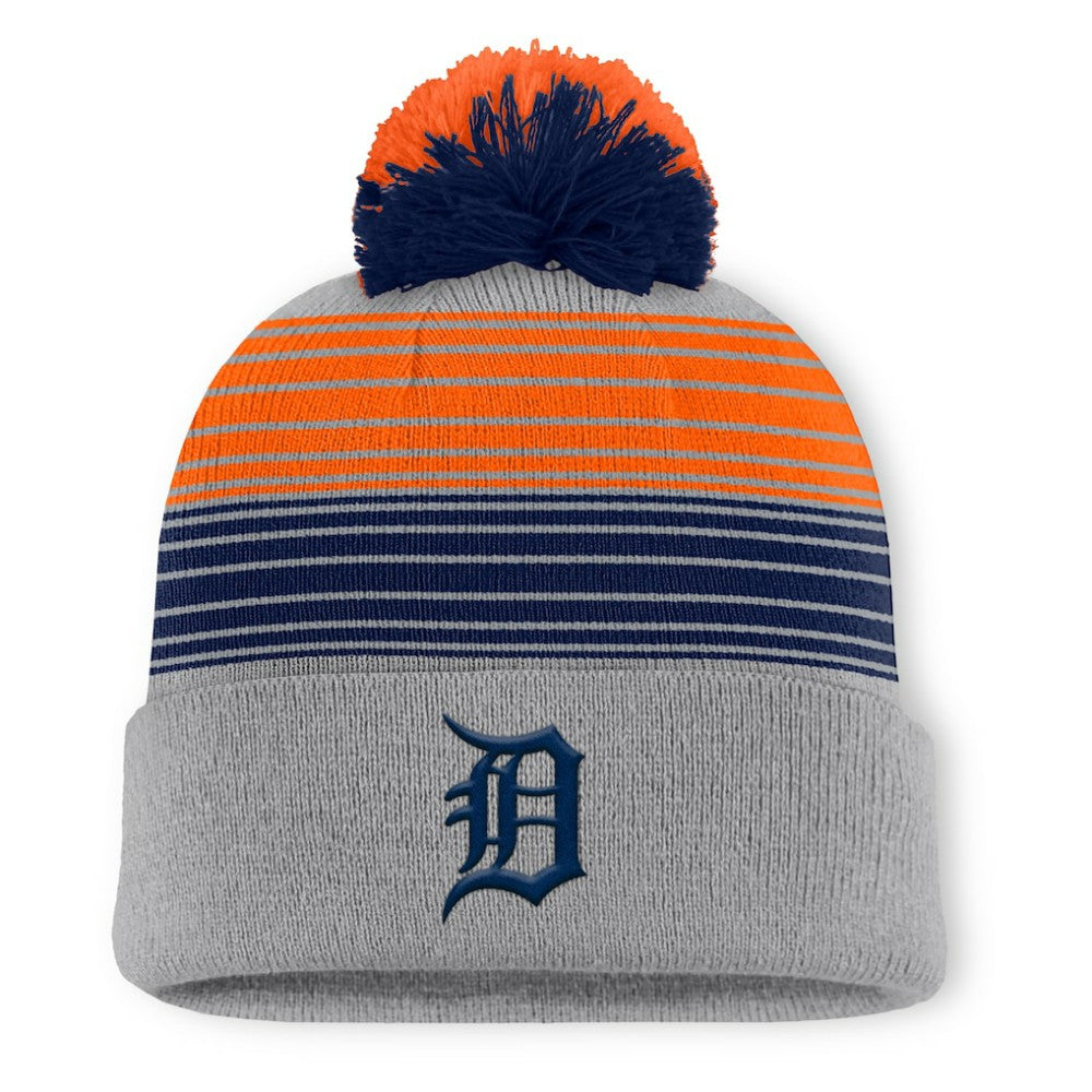 Detroit Tigers Balk Cuffed Knit Hat with Pom - Gray