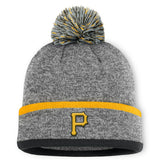 Pittsburgh Pirates Backstop Cuffed Knit Hat with Pom - Heather Gray