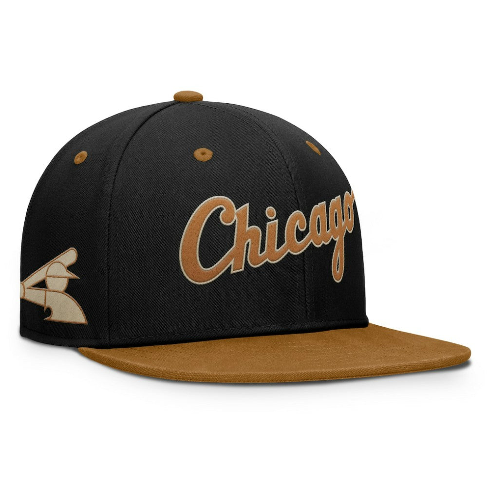 Chicago White Sox Splinter Fitted Hat - Black/Brown