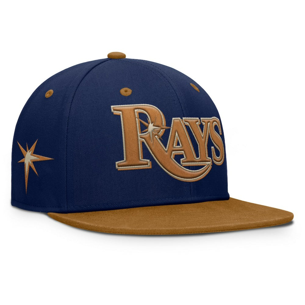 Tampa Bay Rays Splinter Fitted Hat - Navy/Tan