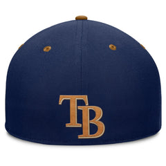Tampa Bay Rays Splinter Fitted Hat - Navy/Tan
