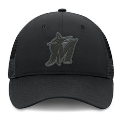 Miami Marlins Launch Adjustable Trucker Hat - Black