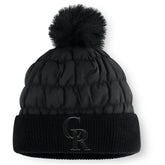 Colorado Rockies Nightcap Cuffed Knit Hat with Pom - Black