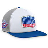Texas Rangers Cranked Foam Front Patch Trucker Adjustable Hat - Gray/White